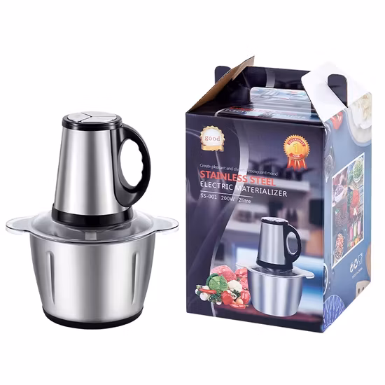 Fabrikpreis Küche Lebensmittel Gemüse Fleischwolf Home Bester Mini 2L 3L Edelstahl Elektrischer Fleischzerkleinerer zum Verkauf