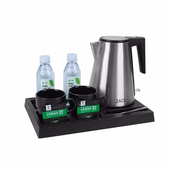 5-Sterne-Willkommenstabletts in Elfenbeinfarbe, elektrischer Hotel-Wasserkocher